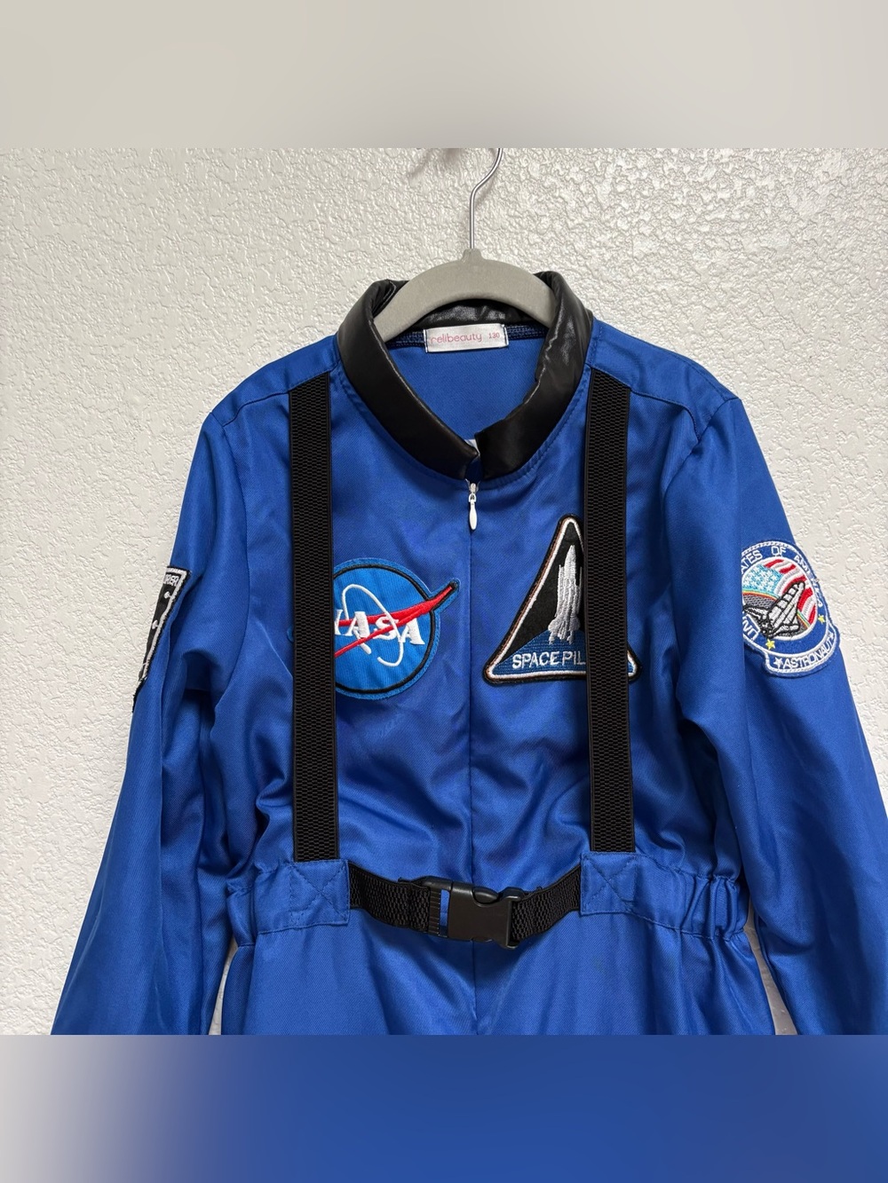 Kids Blue Space Pilot Costume Jacket with NASA Patches